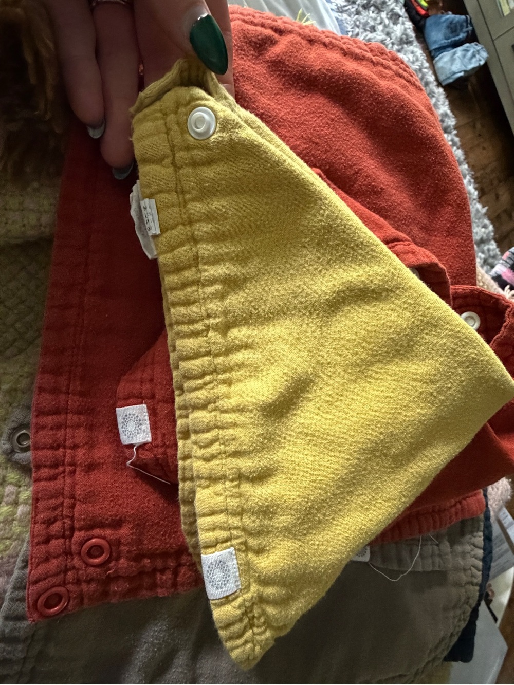 6-organic cotton infinity & square bibs “Indi” by Kishu baby - Picture 3 of 11